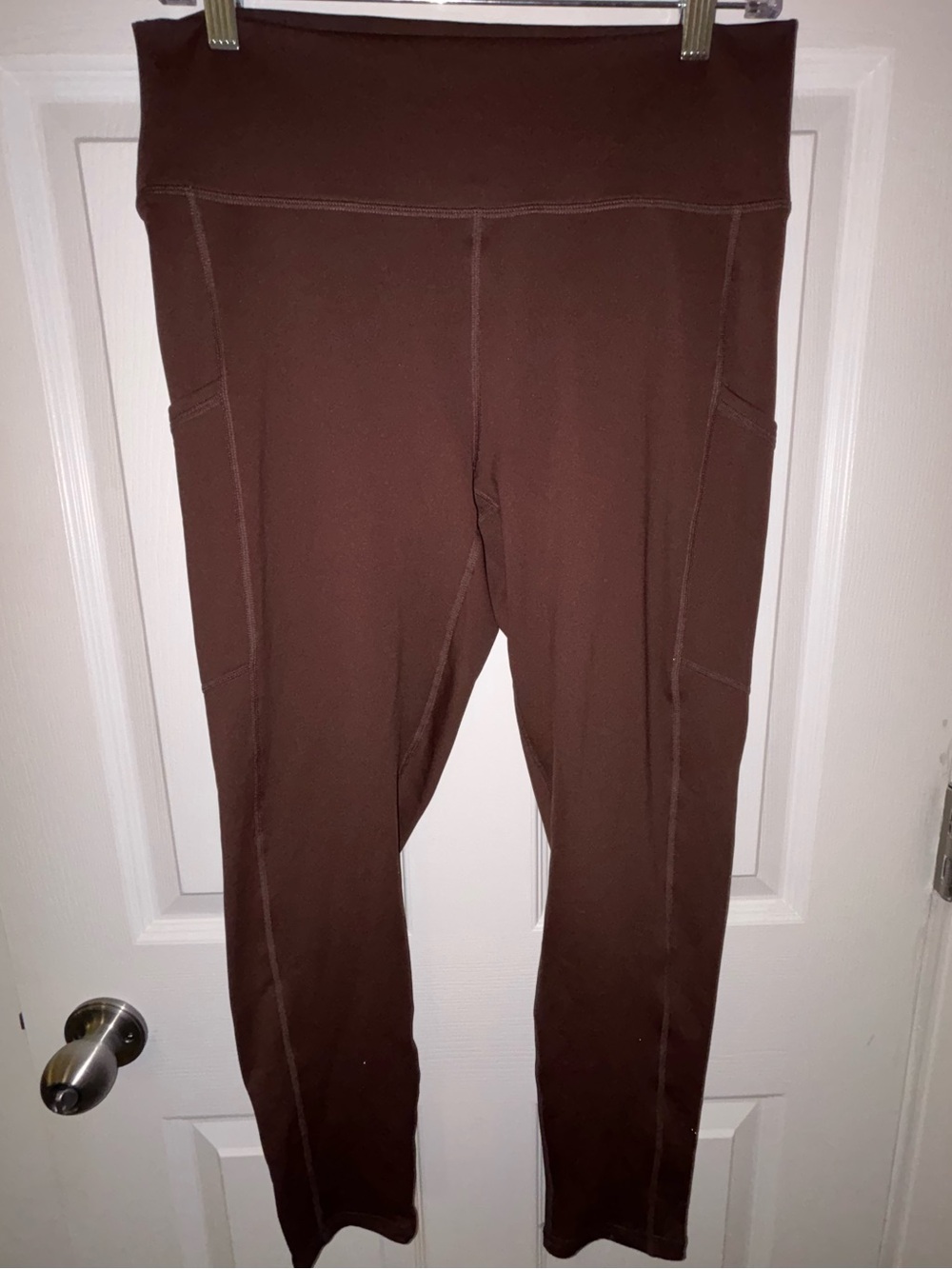 Fabletics Chocolate Brown High-Waist Leggings with Side Pocket - Picture 2 of 4